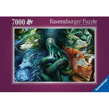 Puzzle 2D Wilki 7000 elementów z motywem szczegółowej ilustracji wilków
