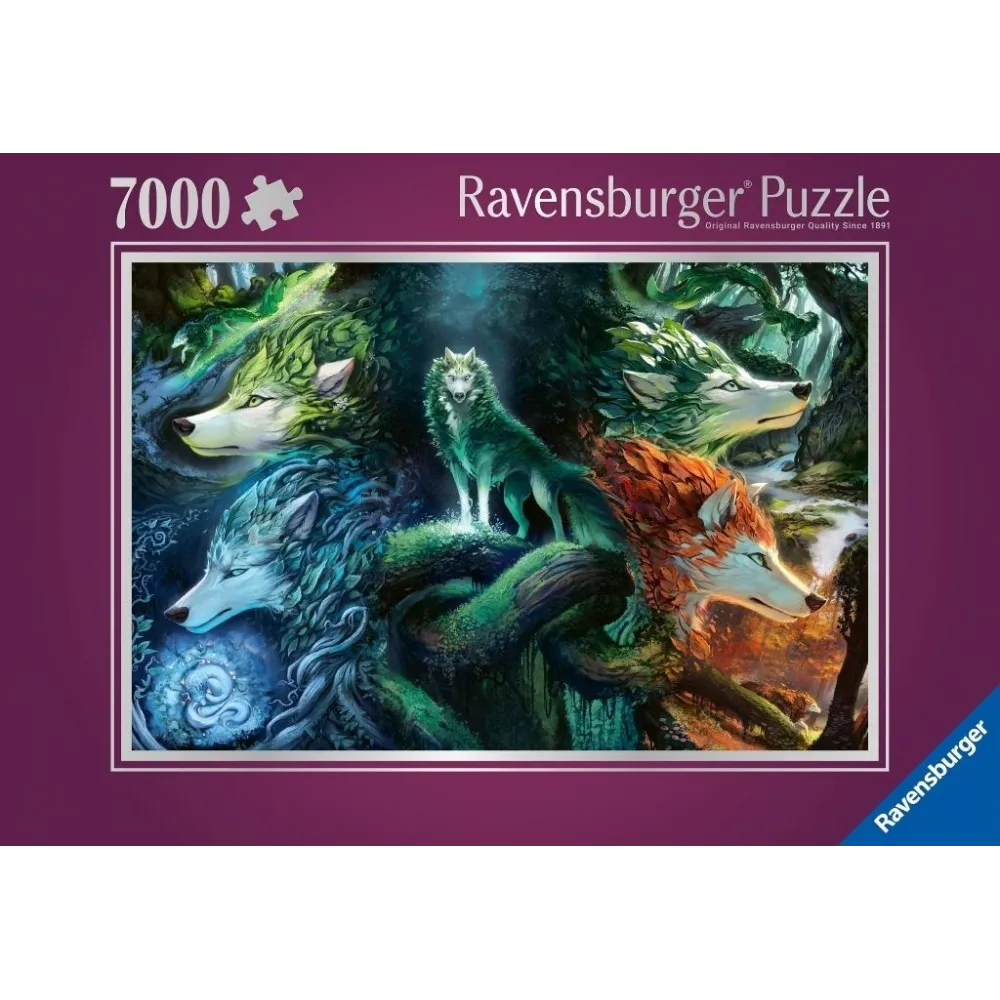 Puzzle 2D Wilki 7000 elementów z motywem szczegółowej ilustracji wilków