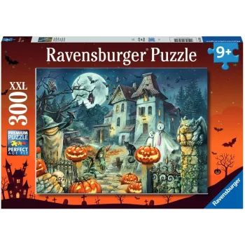 Puzzle 300 elementów z motywem Halloween ułożone na stole