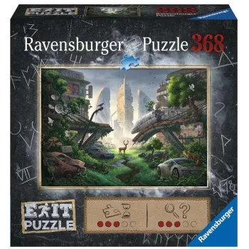 Puzzle EXIT Opustoszałe miasto – widok całego ułożonego obrazka z detalami miasta