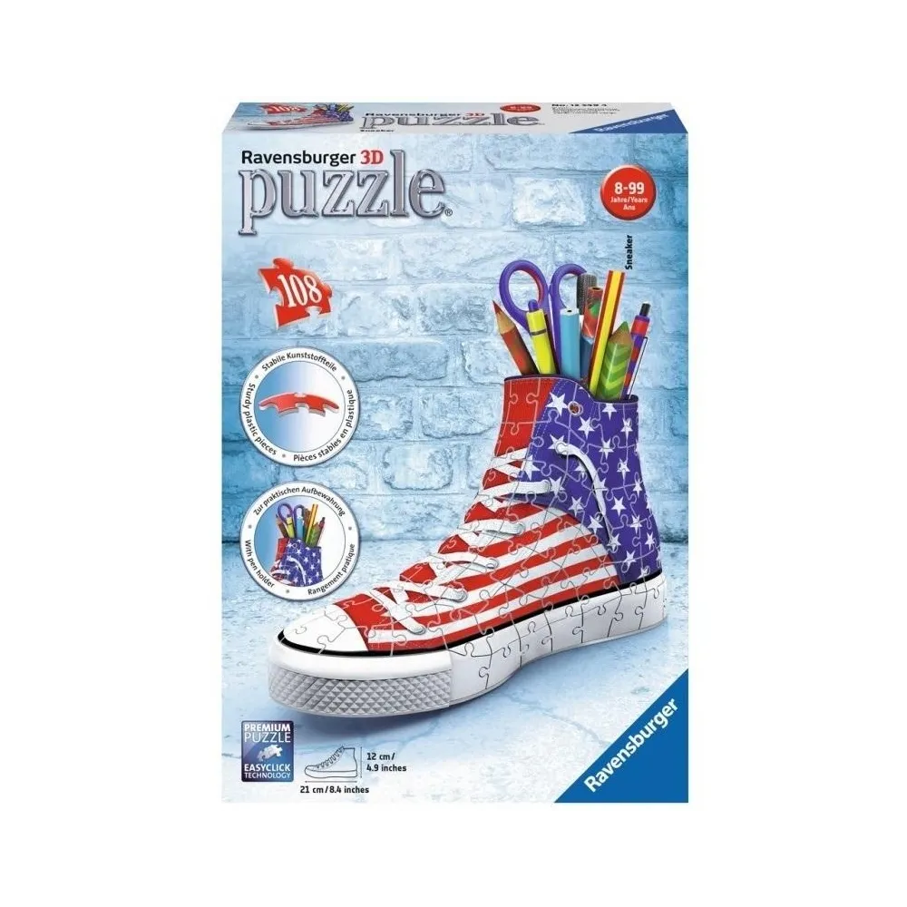 Trójwymiarowy model trampka amerykańskiego złożony z puzzli 3D