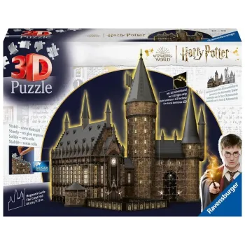 Trójwymiarowe puzzle Zamek Hogwarts z widocznymi detalami konstrukcji