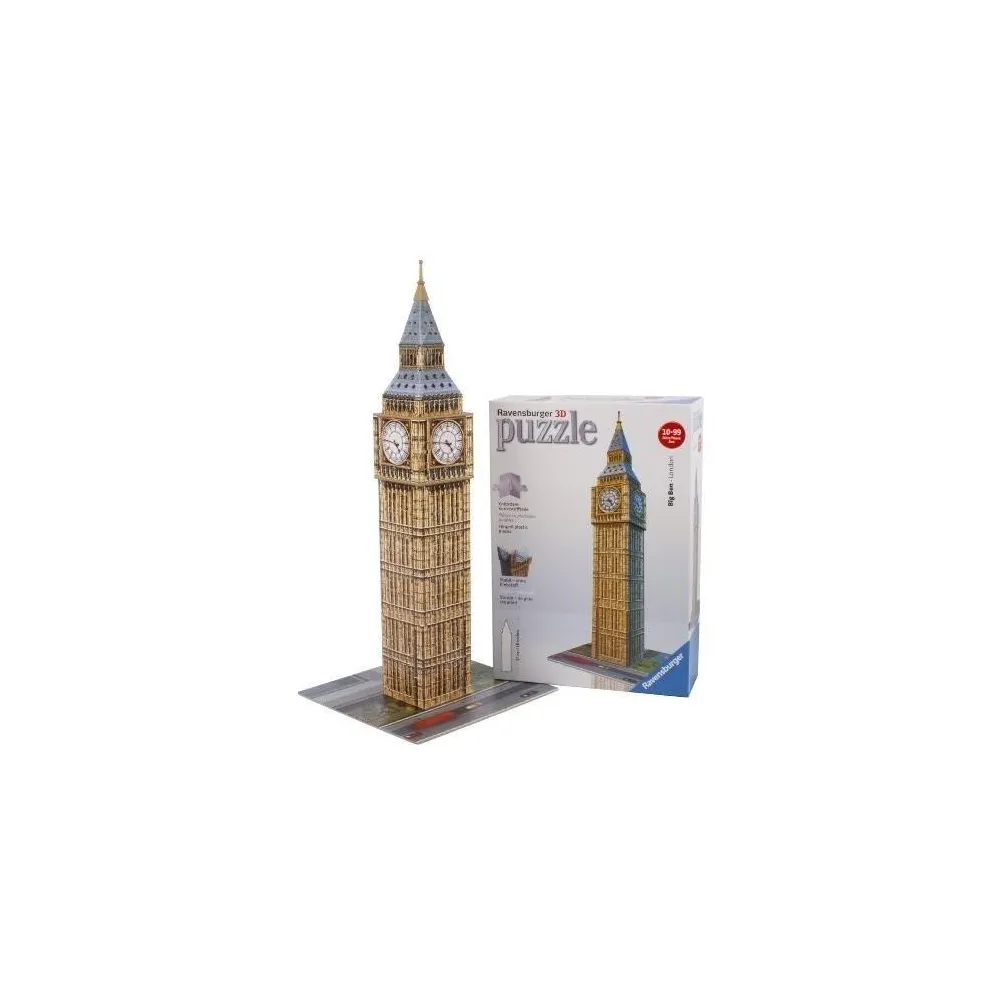 Puzzle 3D Big Ben ułożone w kształt słynnej londyńskiej wieży