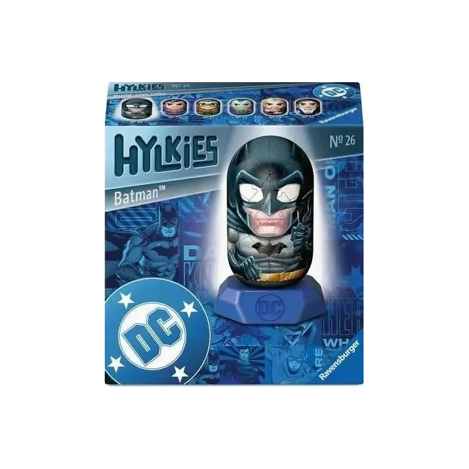 Trójwymiarowa figurka Batmana złożona z puzzli na podstawce