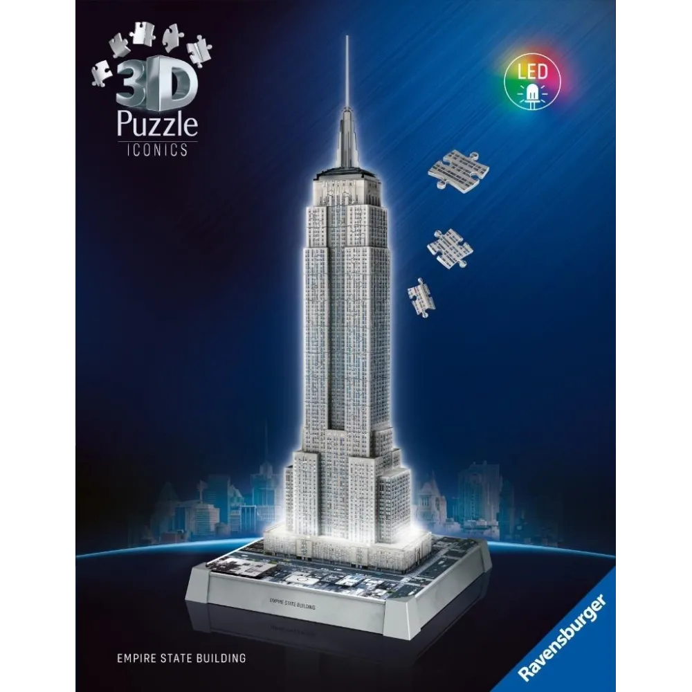 Szczegółowy model Empire State Building z trójwymiarowych puzzli 3D
