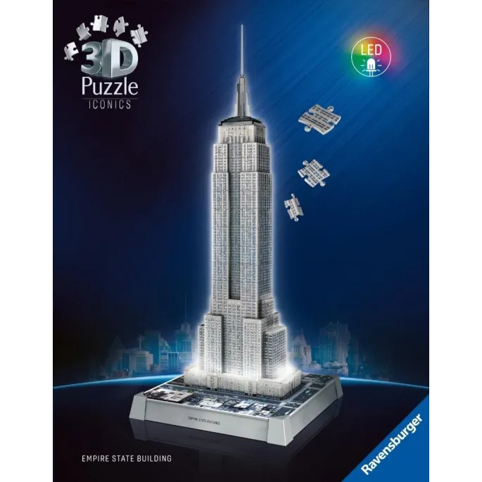 Szczegółowy model Empire State Building z trójwymiarowych puzzli 3D