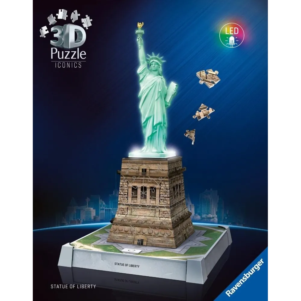 Puzzle 3D przedstawiające statuę wolności w wersji przestrzennej
