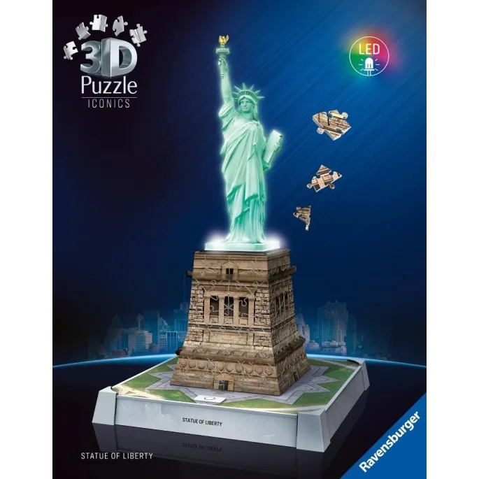 Puzzle 3D przedstawiające statuę wolności w wersji przestrzennej