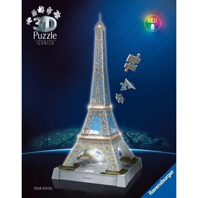 Puzzle 3D Wieża Eiffla gotowy model na białym tle
