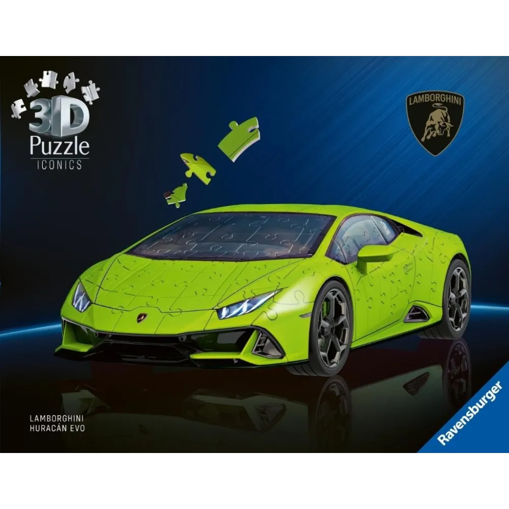 model 3d lamborghini huracn evo-verde z puzzli z widocznymi detalami