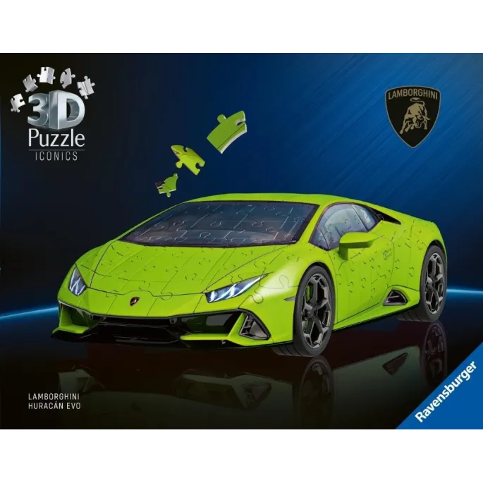 model 3d lamborghini huracn evo-verde z puzzli z widocznymi detalami
