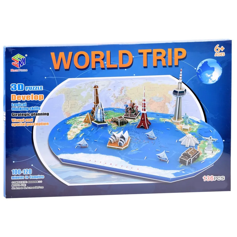 układanie puzzli 3d przestrzennych na stole