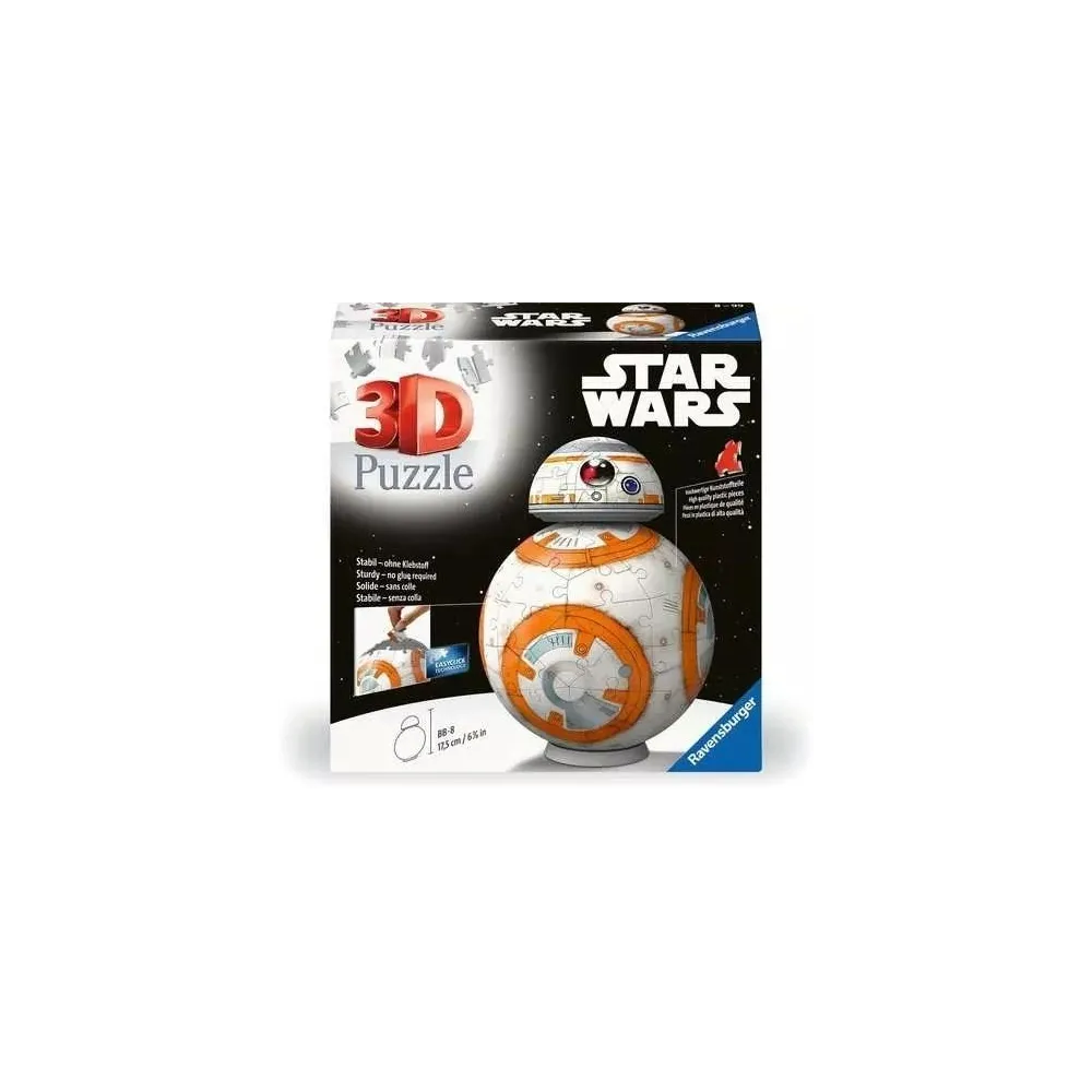 Puzzle 3D Star Wars BB-8 zbliżenie na szczegółowy trójwymiarowy model droida