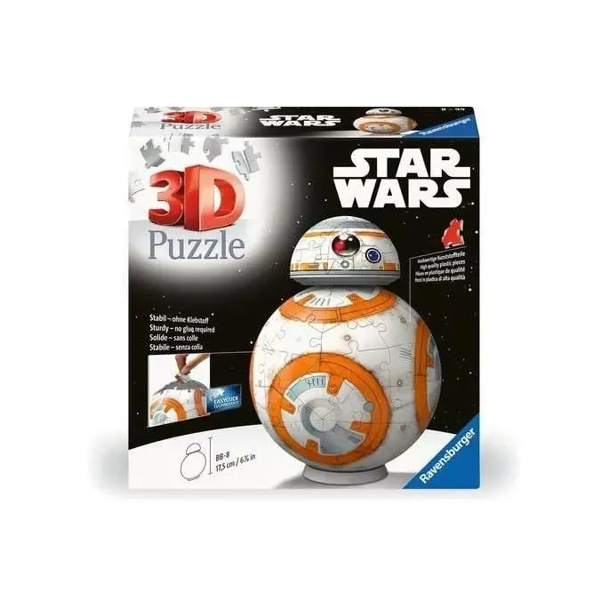 Puzzle 3D Star Wars BB-8 zbliżenie na szczegółowy trójwymiarowy model droida