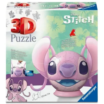 puzzle 3d disney stitch kula angel z charakterystycznymi uszami na białym tle