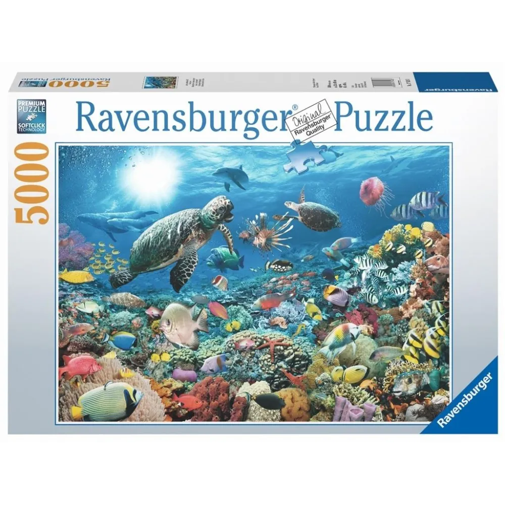Puzzle 5000 Głębia Oceanu z kolorową sceną morską widoczną na opakowaniu