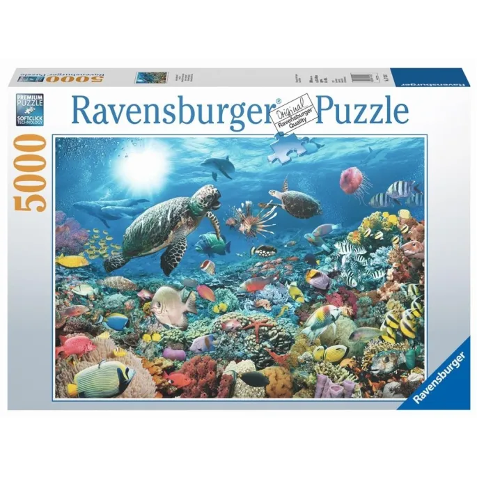 Puzzle 5000 Głębia Oceanu z kolorową sceną morską widoczną na opakowaniu