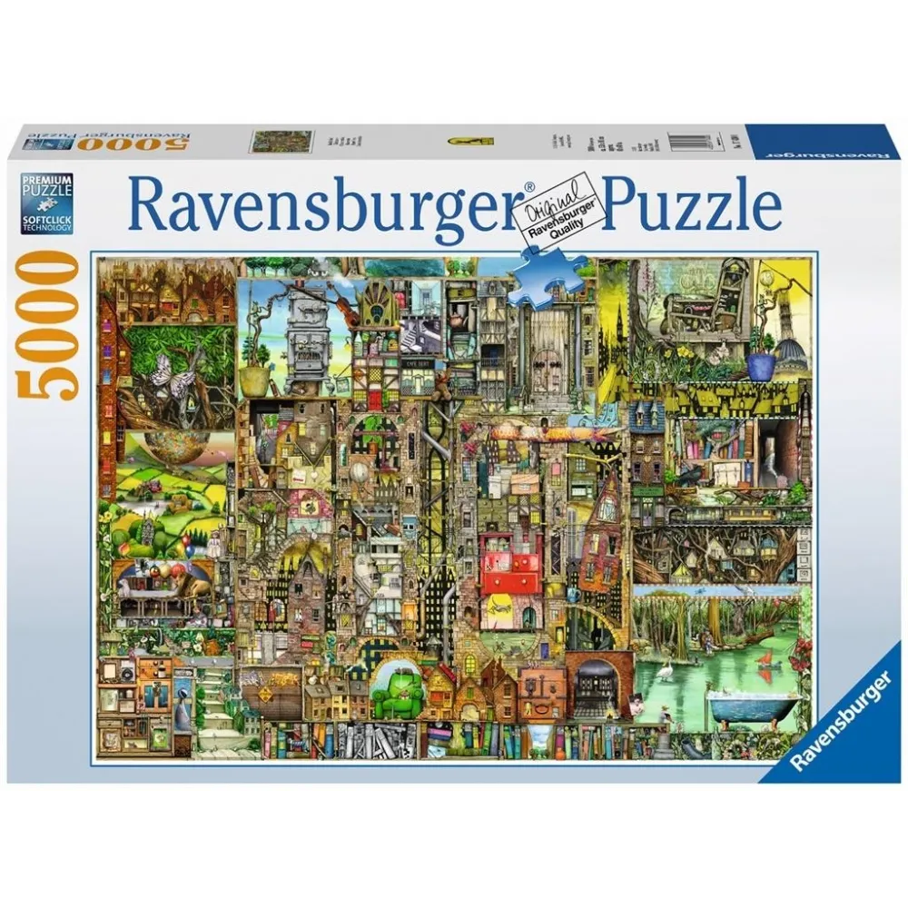 puzzle 5000 elementów z motywem niesamowitego miasta z kolorowymi detalami