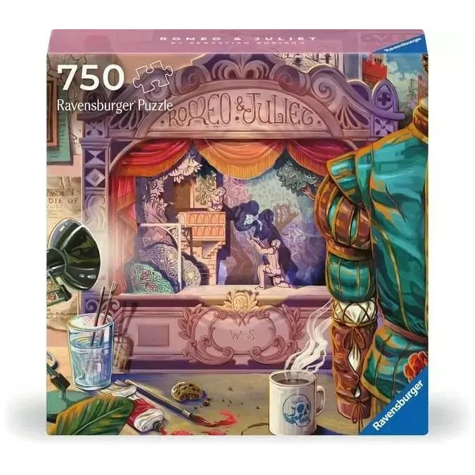 Puzzle 750 Art&Soul Romeo i Julia z kolorową ilustracją inspirowaną klasyką