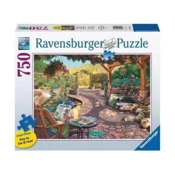 Puzzle 750 Piękne podwórko z kolorową ilustracją przedstawiającą podwórko