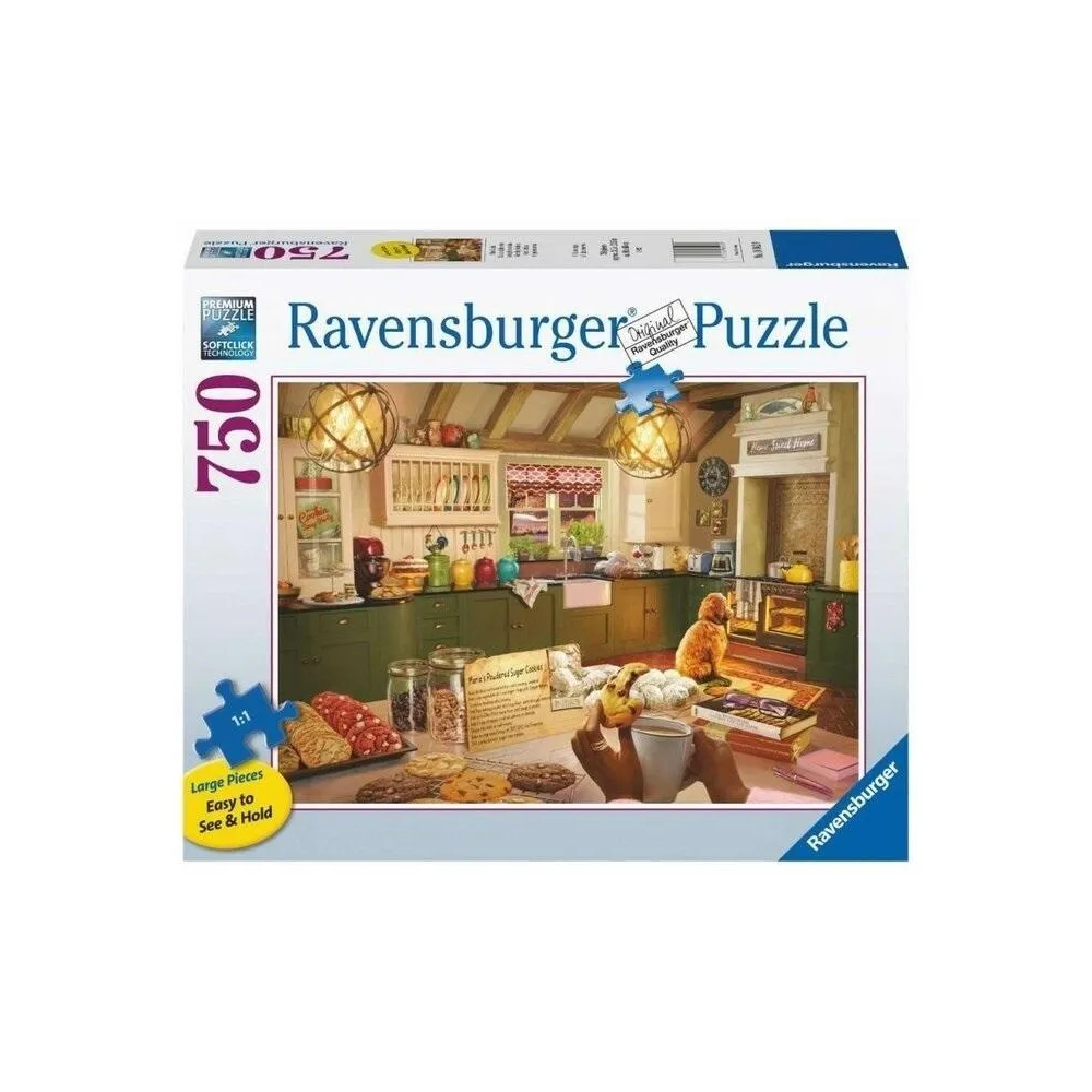 Puzzle 750 Przytulna kuchnia – widok układanki z detalami motywu kuchni