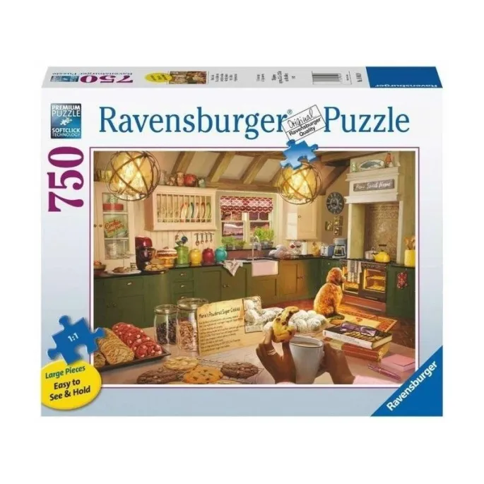 Puzzle 750 Przytulna kuchnia – widok układanki z detalami motywu kuchni