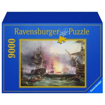 Puzzle 9000 elementów z ilustracją Bitwy o Algier rozłożone na stole