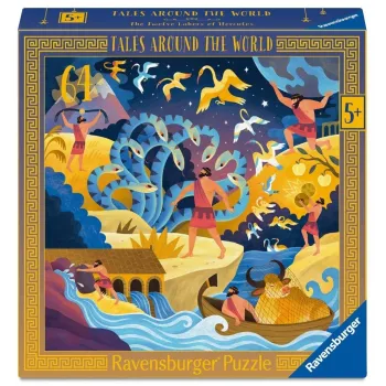 Puzzle dla dzieci Dwanaście prac Herkulesa z kolorową ilustracją