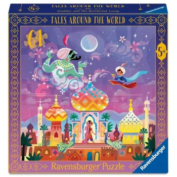 Puzzle Magiczna lampa Alladyna 64 elementy z kolorową ilustracją dla dzieci