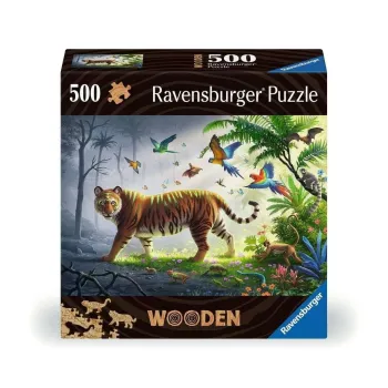 drewniane puzzle z ilustracją tygrysa na 500 elementów