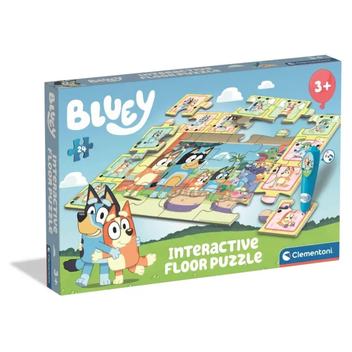 Puzzle dywan Bluey z kolorowymi ilustracjami i interaktywnym piórem