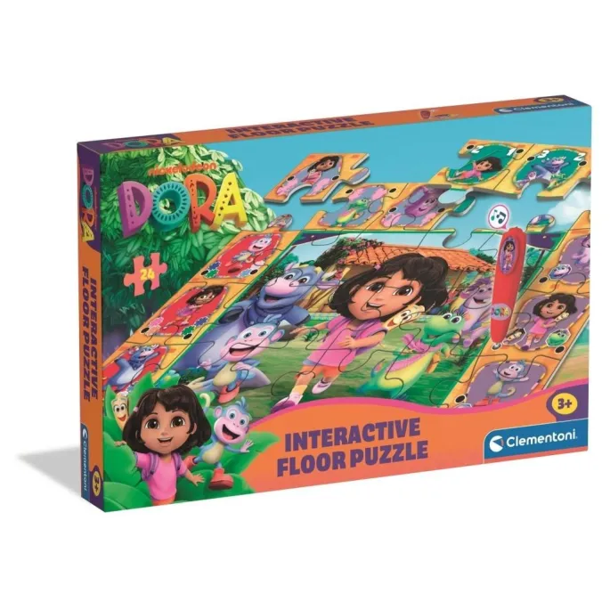 Puzzle dywan Dora z dużymi, kolorowymi elementami i interaktywnym piórem