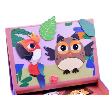 magnetyczna układanka z kartami wzorów prezentującymi zwierzątka