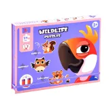 kompaktowy zestaw do układania i rysowania dla dzieci z motywem zwierzęcym