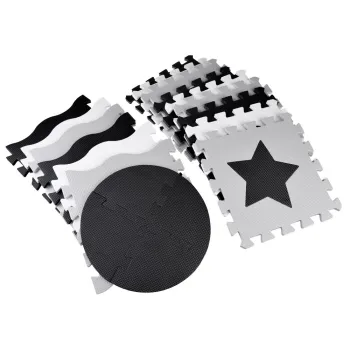 wyjmowane fragmenty maty z różnymi kształtami geometrycznymi