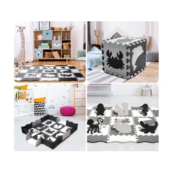 Wyjmowane środki puzzli w kontrastowej macie piankowej dla dzieci