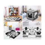 Wyjmowane środki puzzli w kontrastowej macie piankowej dla dzieci