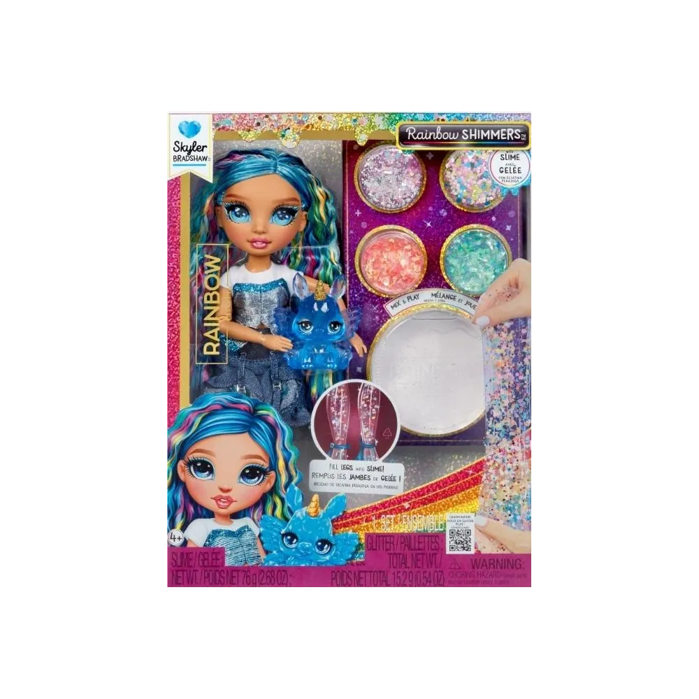 Lalka Rainbow High Shimmers with Slime Fashion Skyler w niebieskiej stylizacji
