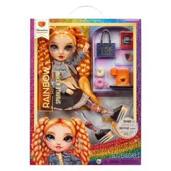 Lalka Rainbow High Sparkle & Shine Fashion Dolls Clement z akcesoriami na tle białym