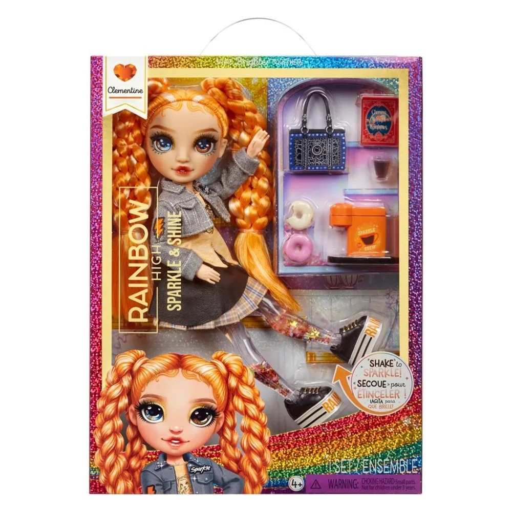 Lalka Rainbow High Sparkle & Shine Fashion Dolls Clement z akcesoriami na tle białym