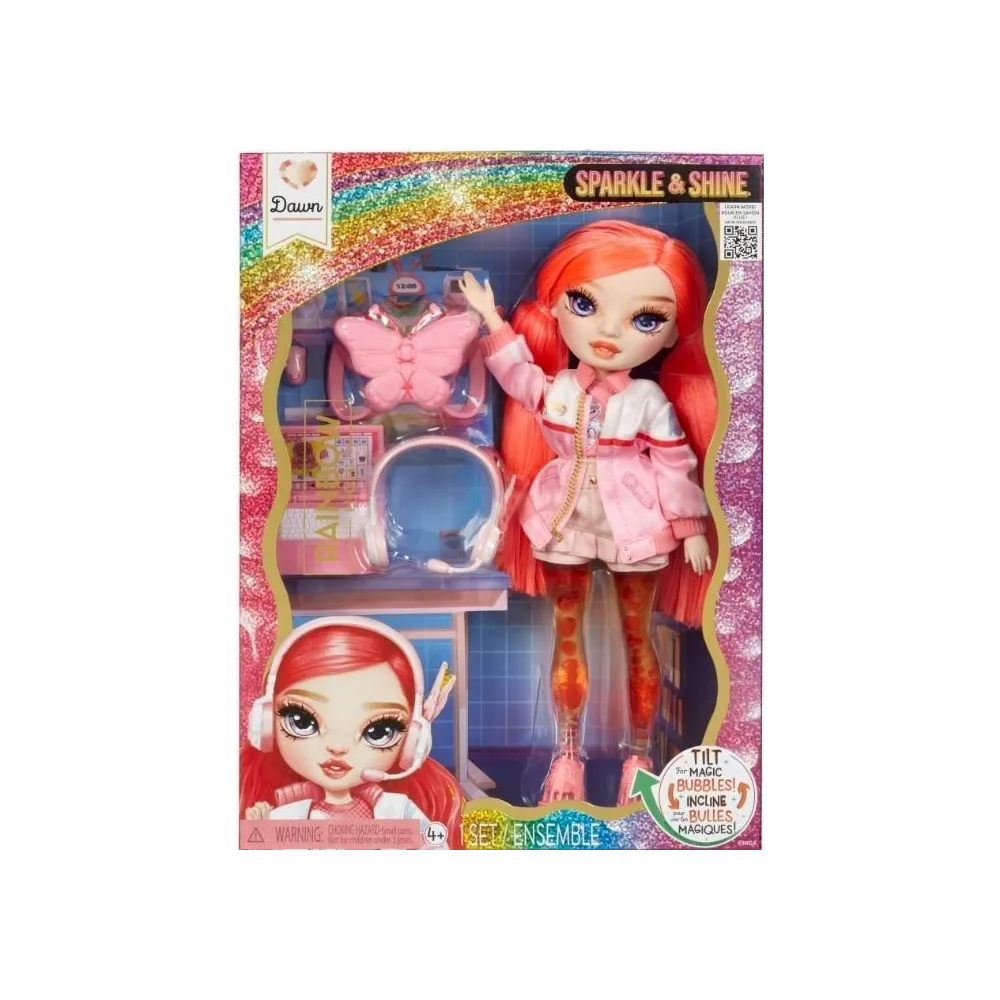 Lalka Rainbow High Sparkle&Shine Coral w energetycznej stylizacji z połyskiem