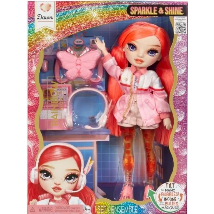 Lalka Rainbow High Sparkle&Shine Coral w energetycznej stylizacji z połyskiem