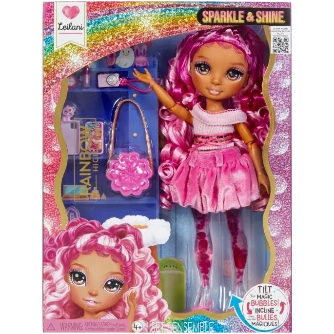 Lalka Rainbow High Sparkle&Shine w różowym stroju z połyskującymi detalami