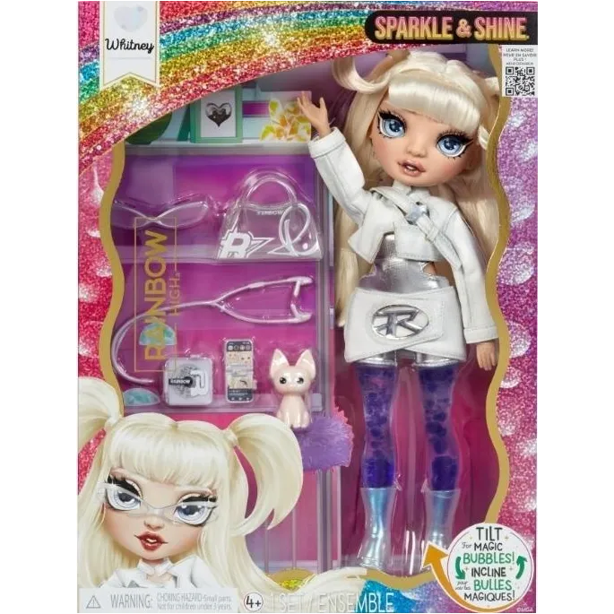 Lalka Rainbow High Sparkle&Shine Doll White w białym stroju z błyszczącymi akcentami