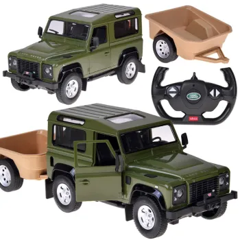 widok z góry z przyczepą land rover defender rastar 1:14