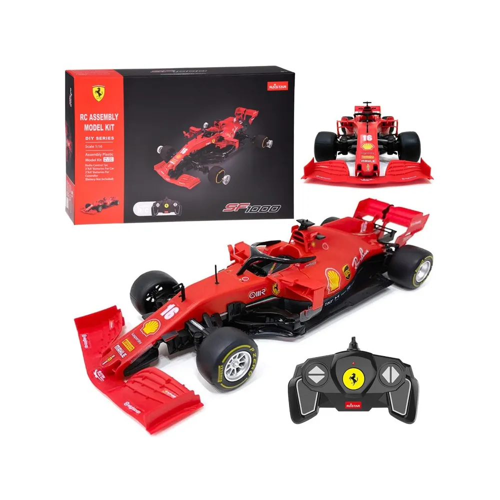 zestaw do złożenia modelu ferrari sf1000 w skali 1:16 na białym tle