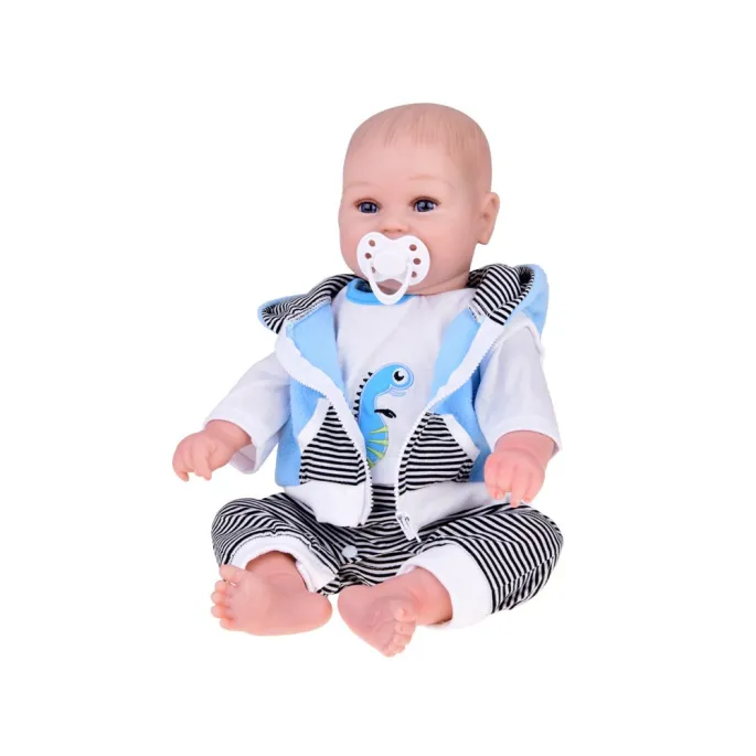 Uroczy bobas chłopiec w zestawie ze smoczkiem na magnes