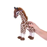 Maskotka żyrafa, widok całej postaci z różnorodnych materiałów