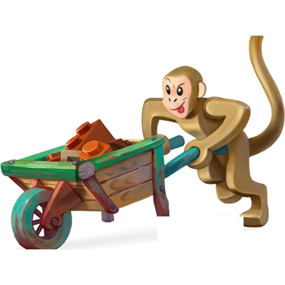 Rozłożona gra LEGO Monkey Palace podczas rodzinnej rozgrywki