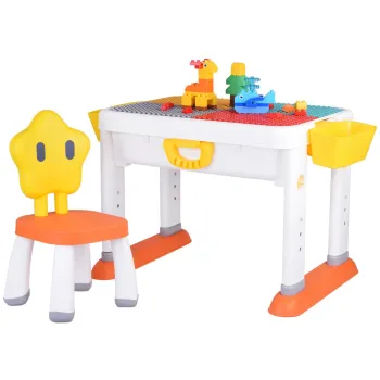 Regulowany Stolik 3w1 Dwustronny blat Zestaw do budowania klocków ZA5160